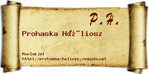 Prohaska Héliosz névjegykártya